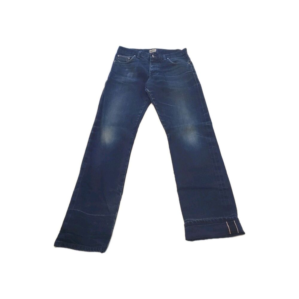 Naked & Famous Jeans Men 30x32 Japnese Selvedge Raw Denim Skinny Guy Indigo Blue